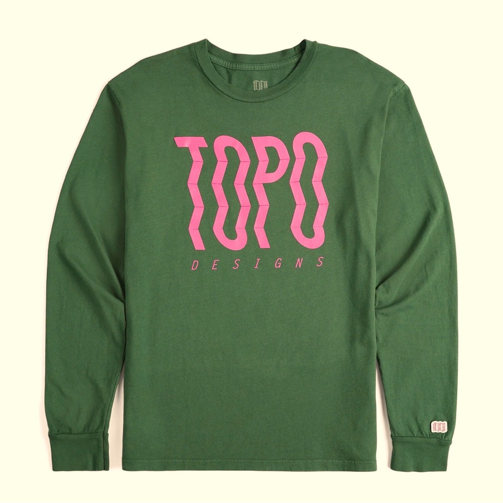 Brand new topo designs long sleeve green shirt